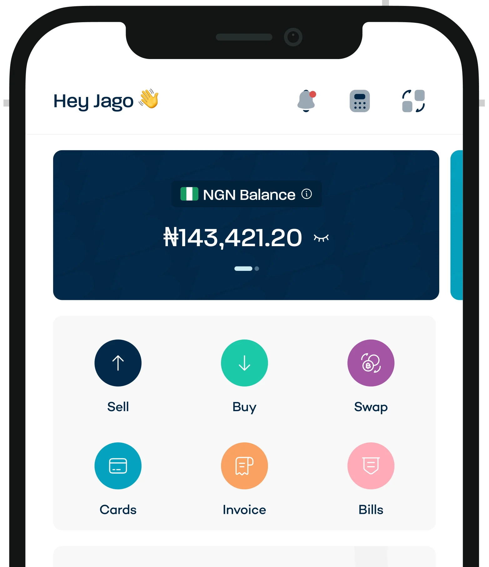 breet mobile screen modern dashboard menu icons